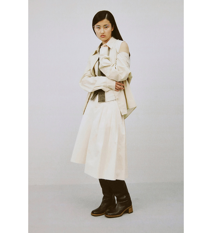 ORIGAMI SKIRT SOFT IVORY MICRO CANVAS