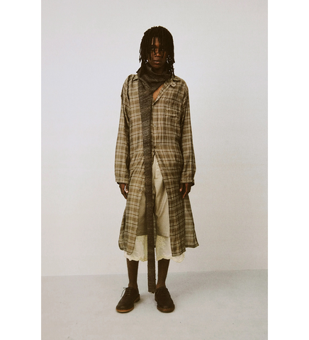 STRAND SHIRT WALNUT GRID CLOUD COTTON SILK