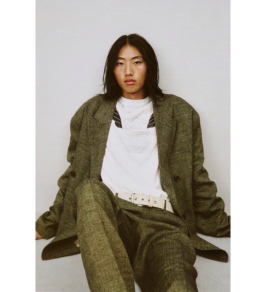 SLACK TROUSER DEEP HUSK SOFT GRAIN WEAVE