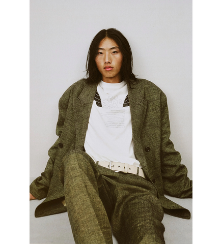 SLACK TROUSER DEEP HUSK SOFT GRAIN WEAVE