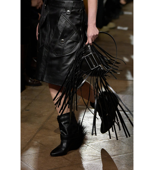 MINI FRINGE BAG LEATHER BLACK
