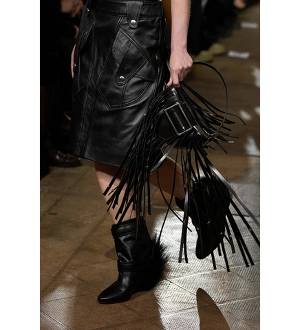 MINI FRINGE BAG LEATHER BLACK
