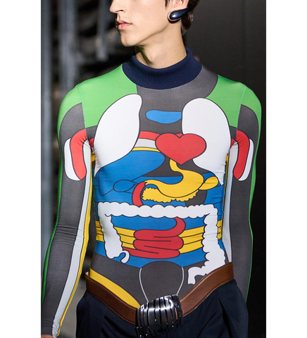 STRETCH LONG SLEEVES TOP MULTICOLOR