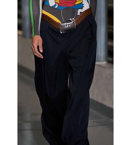 WIDE TAILORED TROUSERS NAVY/BURGUNDY
