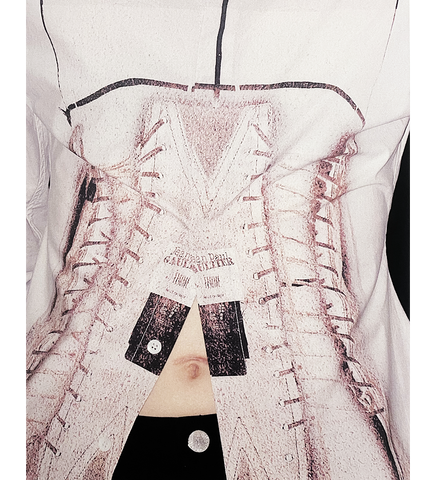 TROMPE L'OEIL CORSET LS SHIRT DUSTY PINK/BLACK