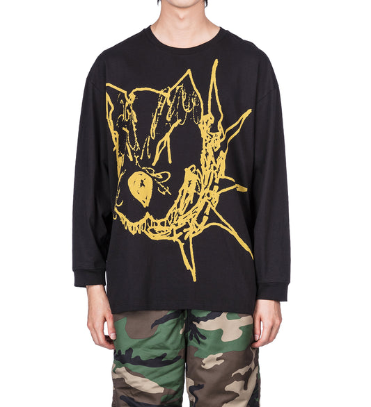 SPIKE LONG SLEEVE TEE BLACK