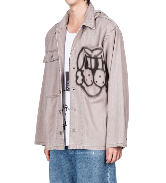 SOLDADO BUTTON DOWN SHIRT W DETACHABLE HOOD GREEN