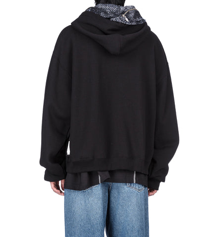 DOG MESH ZIP HOODIE BLACK