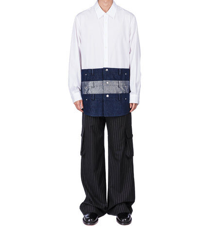 TRIPLE DENIM TROMPE L'OEIL SHIRT WHITE