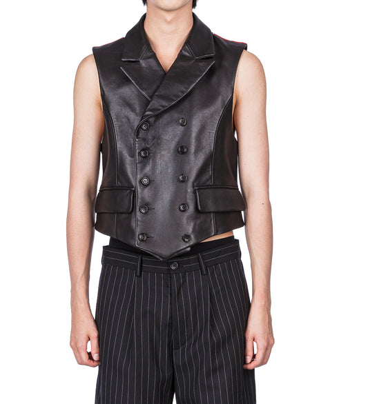 DOUBLE-BREASTED VEST BLACK