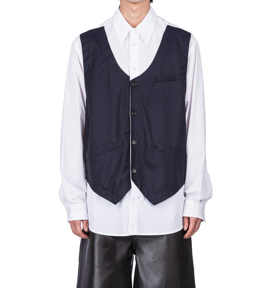 OVERSHIRT WITH VEST BLUE PINSTRIPE