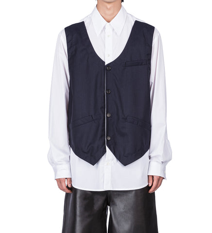 OVERSHIRT WITH VEST BLUE PINSTRIPE