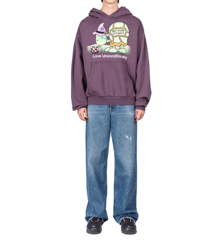 LOVE UNCONDITIONALLY HOODIE 14OZ FLEEVE PURPLE