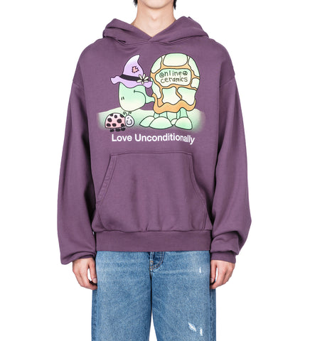 LOVE UNCONDITIONALLY HOODIE 14OZ FLEEVE PURPLE