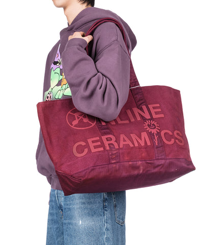 SHARE THE FOOD, SUNFLOWER TOTE BURGUNDY