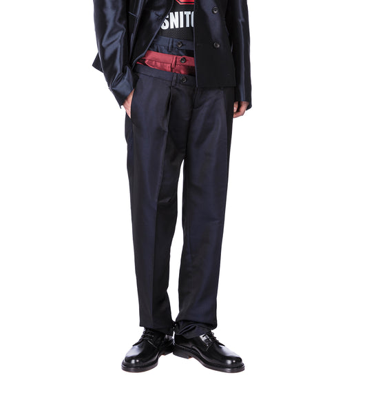 TRIPLE WAIST TROUSERS IRIDESCENT BLUE