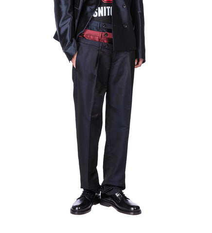 TRIPLE WAIST TROUSERS IRIDESCENT BLUE