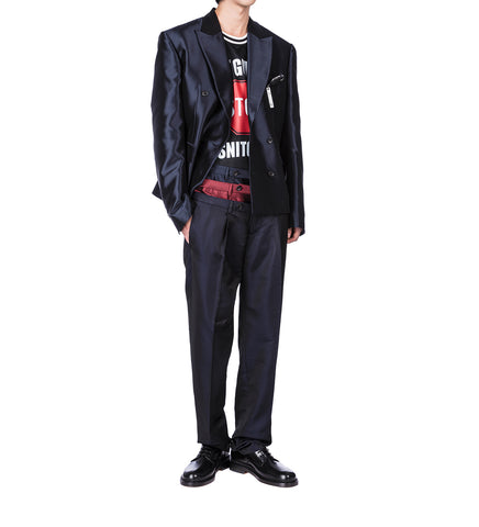 TRIPLE WAIST TROUSERS IRIDESCENT BLUE
