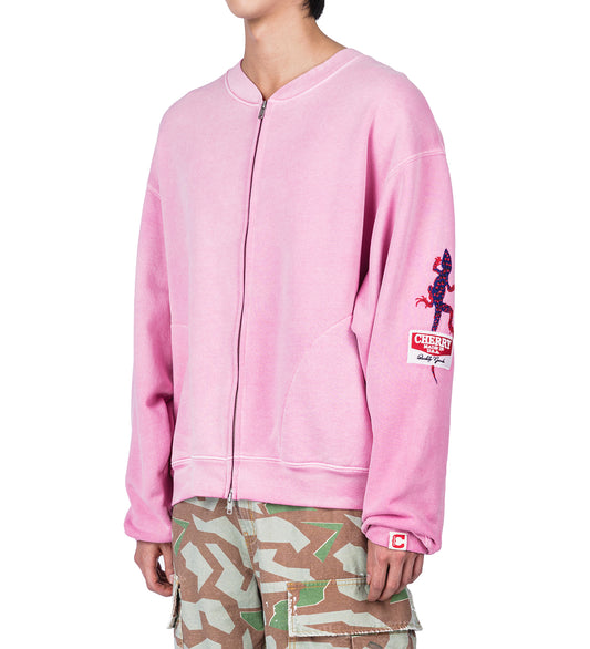 GECKO ZIP UP CREW FUSCHIA