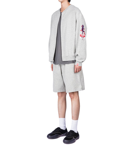 GECKO ZIP UP CREW HEATHER GREY