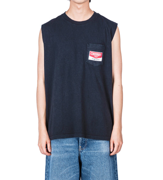CHEVRON LOGO RUNNING SHIRT BLACK