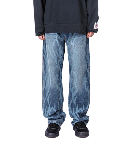 ANTI-FIT DENIM TROUSERS TRIBAL LASERS