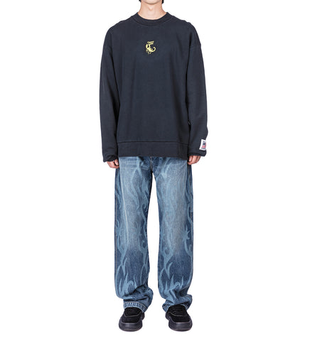 ANTI-FIT DENIM TROUSERS TRIBAL LASERS