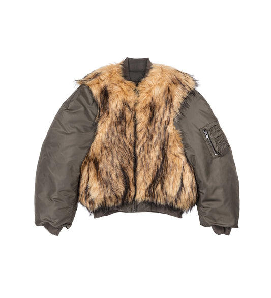 FAUX FUR BOMBER COYOTE