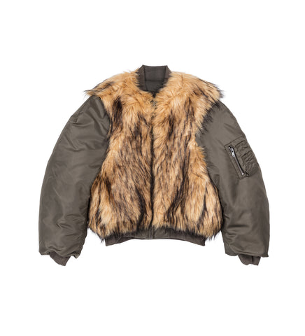 FAUX FUR BOMBER COYOTE
