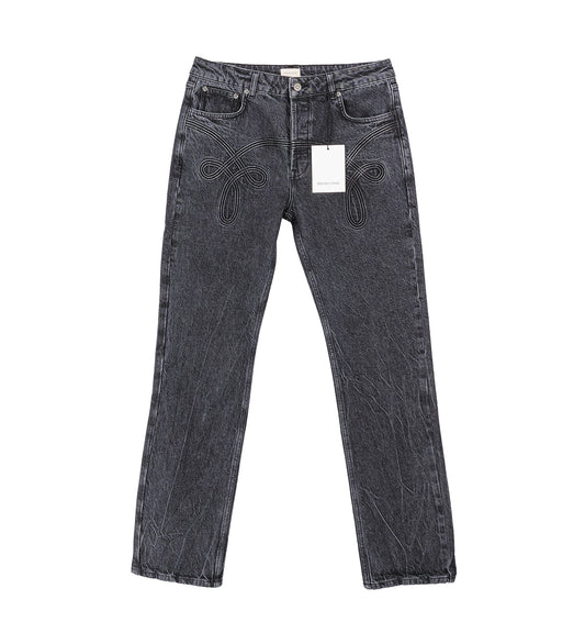 BRAIDED JEANS CHARCOAL
