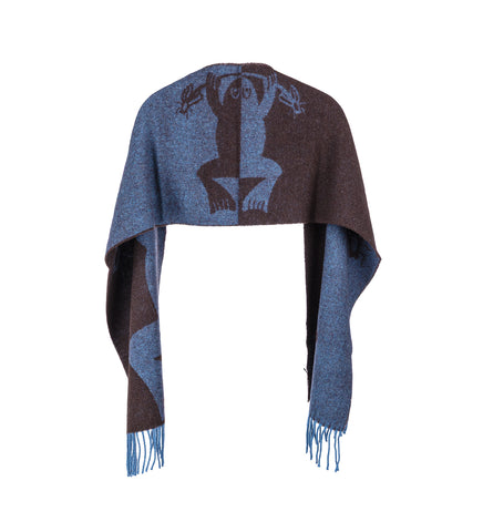 BUG PRESS SCARF BLUE BUG BROWN