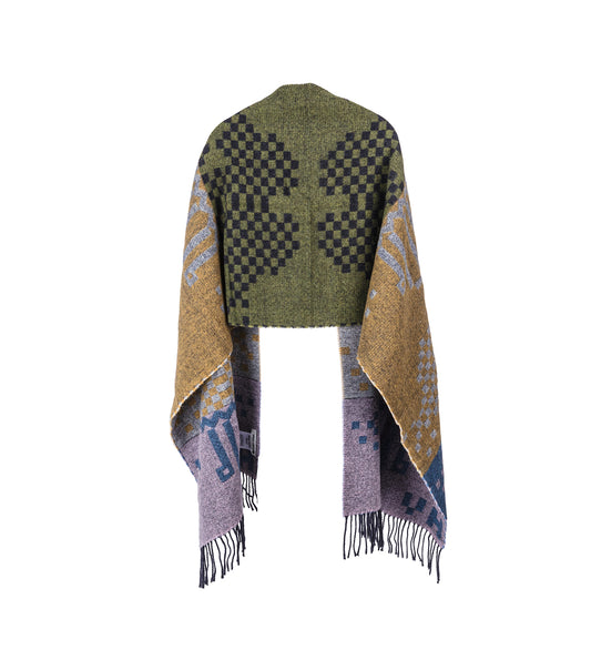 CROSS STITCH SCARF SPICE PURPLE MULTI CROSS