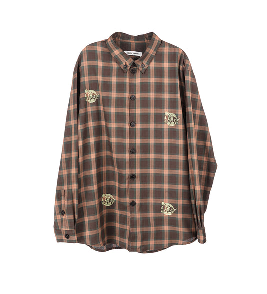 BLOCK SHIRT BROWN COTTON CHECKS