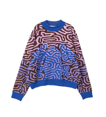 LABYRINTH SWEATER BLUE FROG