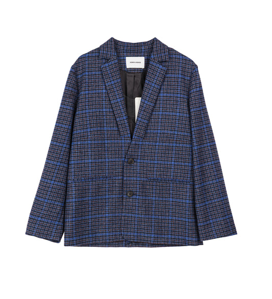 LONELY BLAZER BLUE WOOL CHECKS