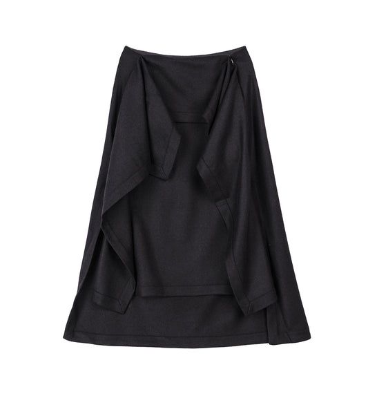 BLANKET SKIRT BLACK