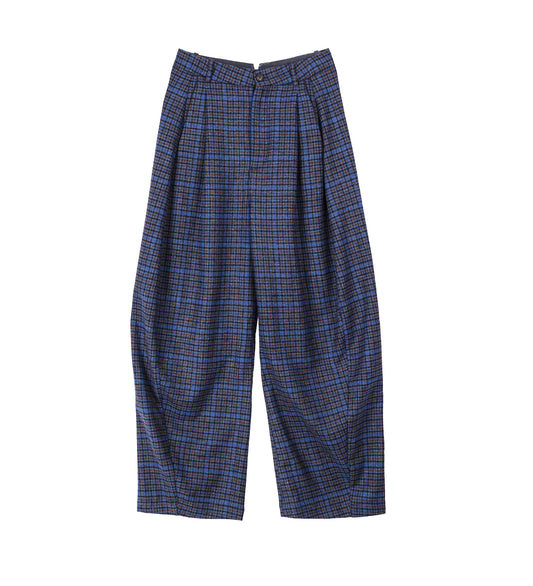 ONE PANTS BLUE WOOL CHECKS