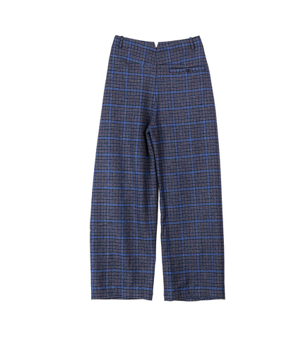 ONE PANTS BLUE WOOL CHECKS