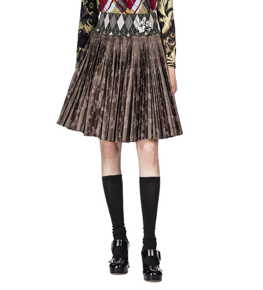 CRESCENT BROWN PLEATED SKIRT BROWN