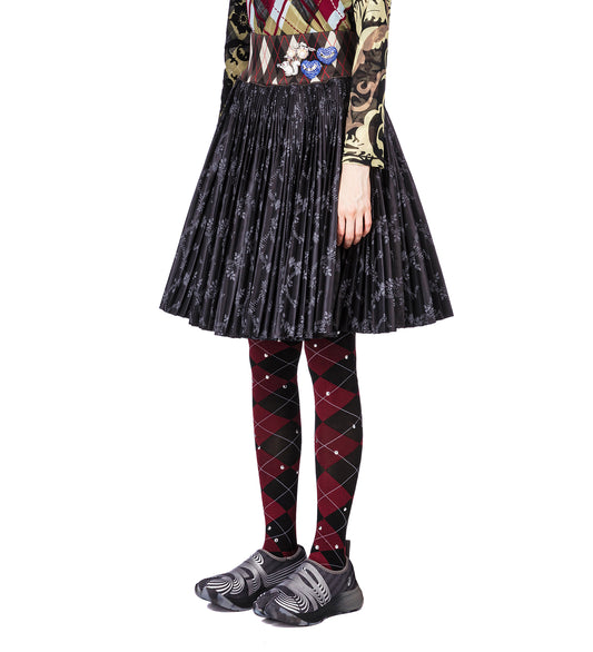 CRESCENT BLACK PLEATED SKIRT BLACK AND GREY