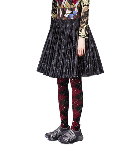 CRESCENT BLACK PLEATED SKIRT BLACK AND GREY