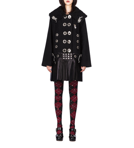 BLACK FUDGE BUCKLE COAT BLACK