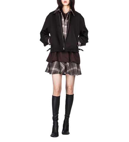 ODOSSA TWILL TRENCH CO GABAARDINE CHECK BLACK
