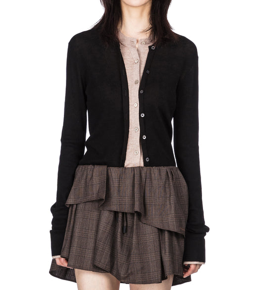 KALET FINE SILK WOOL BLACK/BEIGE
