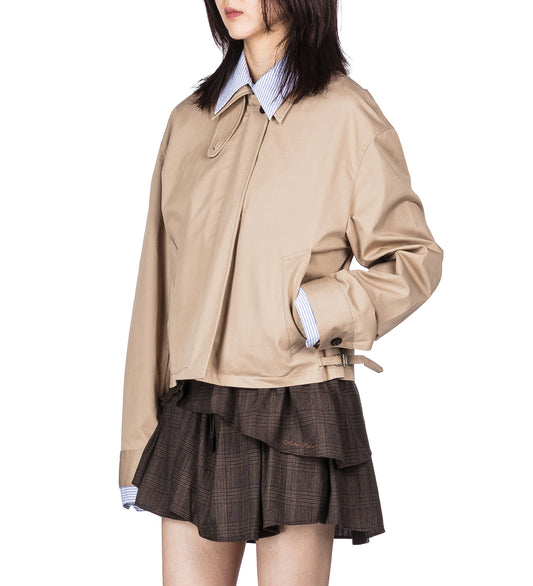 ODOSSA TWILL TRENCH CO GABARDINE STRIPE PALE BEIGE