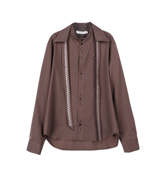 SCARF SHIRT V1 CHOCOLATE BROWN