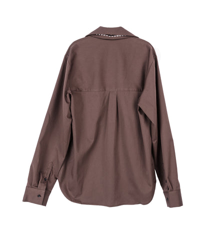 SCARF SHIRT V1 CHOCOLATE BROWN