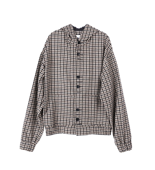 MULTI-BUTTONED HOODIE BLACK/BROWN/BEIGE