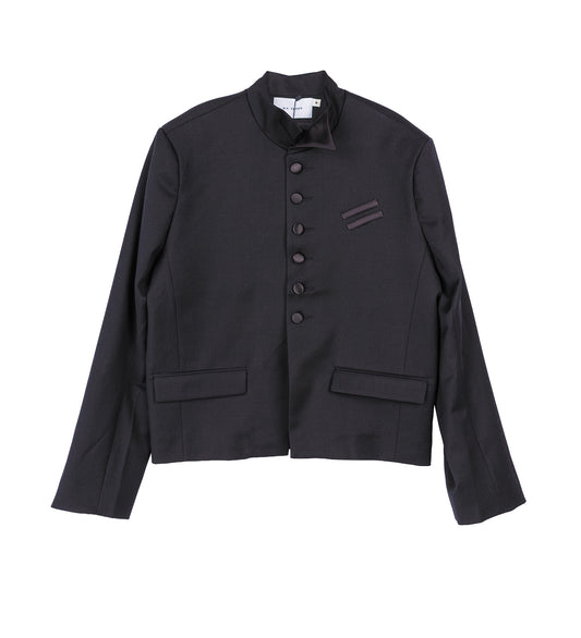 WING TIP COLLAR BLAZER BLACK