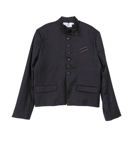 WING TIP COLLAR BLAZER BLACK